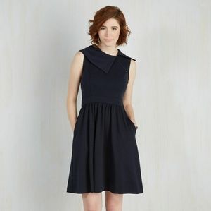 NEW ModCloth Trolley Tour Dress in Navy